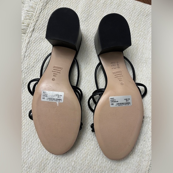Schutz Princey Sandal Black Size 10B Strappy Summer Spring Block Heel Spring NWT - Picture 9 of 11